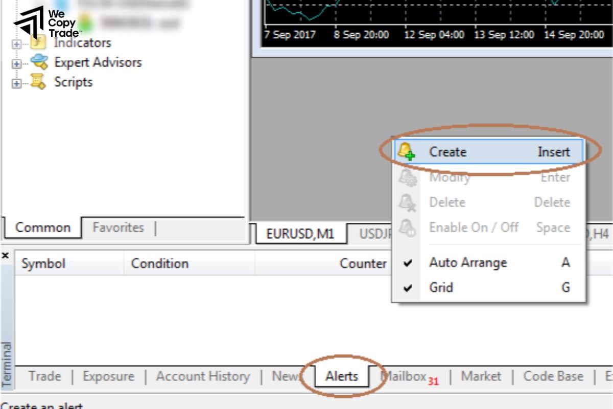 Go to the "Alerts" Tab