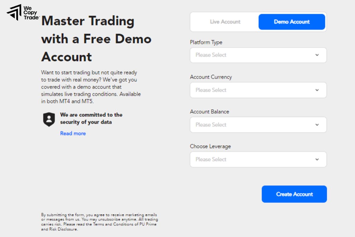 Create a new demo account