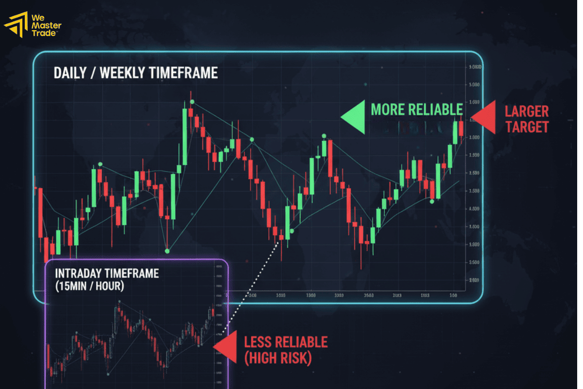 টাইমফ্রেম ও ফ্র্যাক্টালিটি: একই প্যাটার্ন, ভিন্ন টাইমফ্রেমে