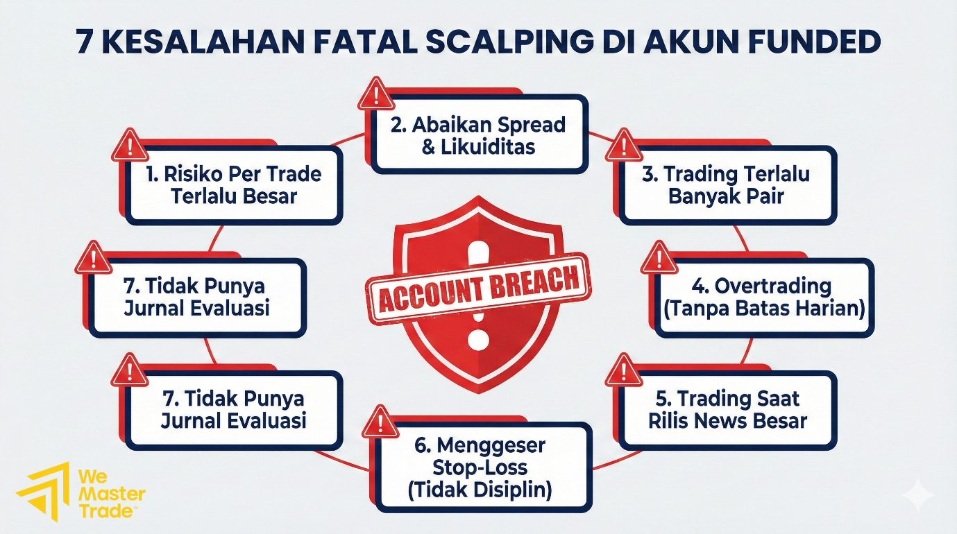 Banyak trader gagal menjalankan strategi scalping terbaik karena overtrading, abaikan spread, dan tidak disiplin menjaga batas risiko harian. 