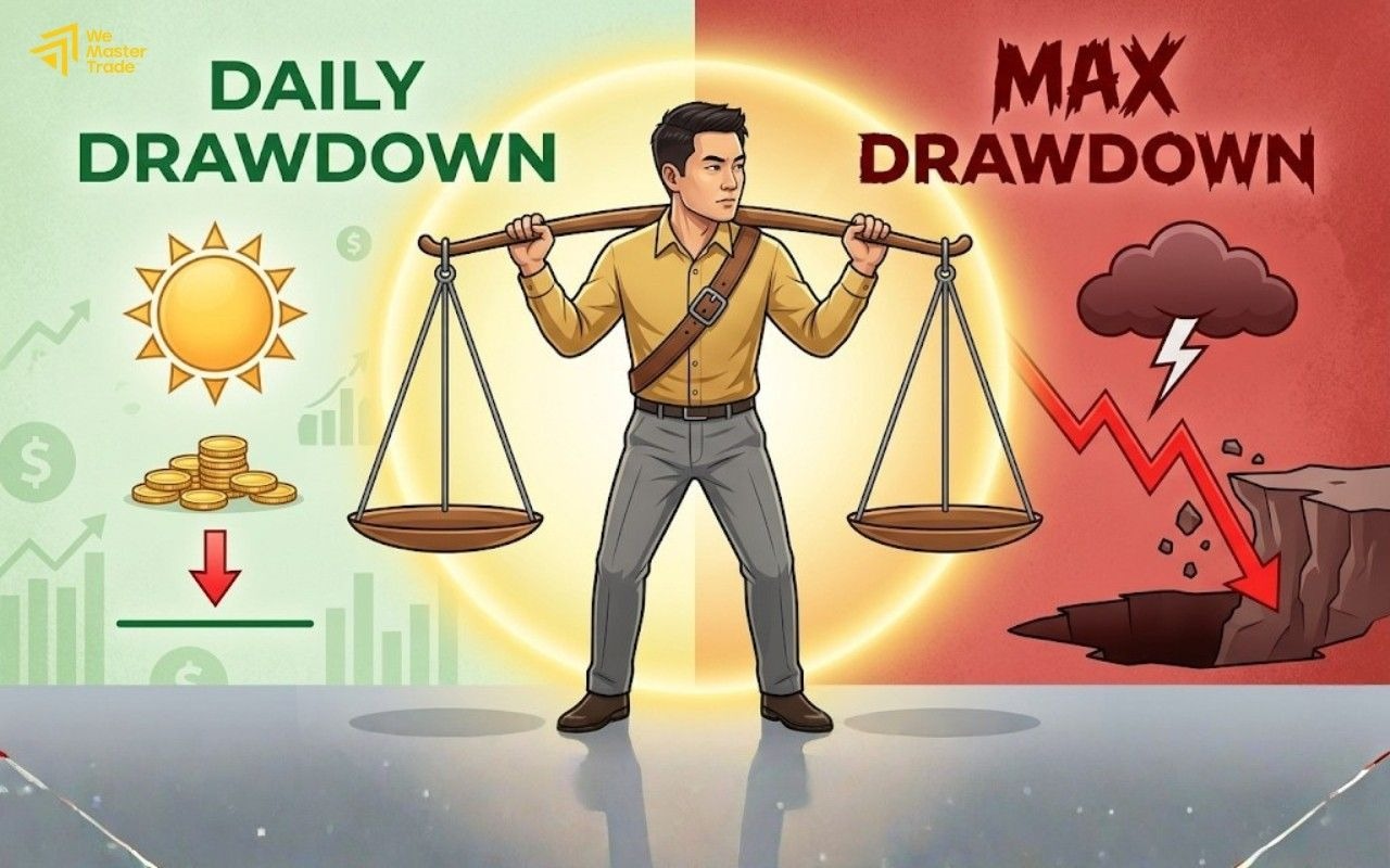 Seimbangkan Daily Drawdown dan Max Drawdown untuk sukses dalam model apa itu prop firm.