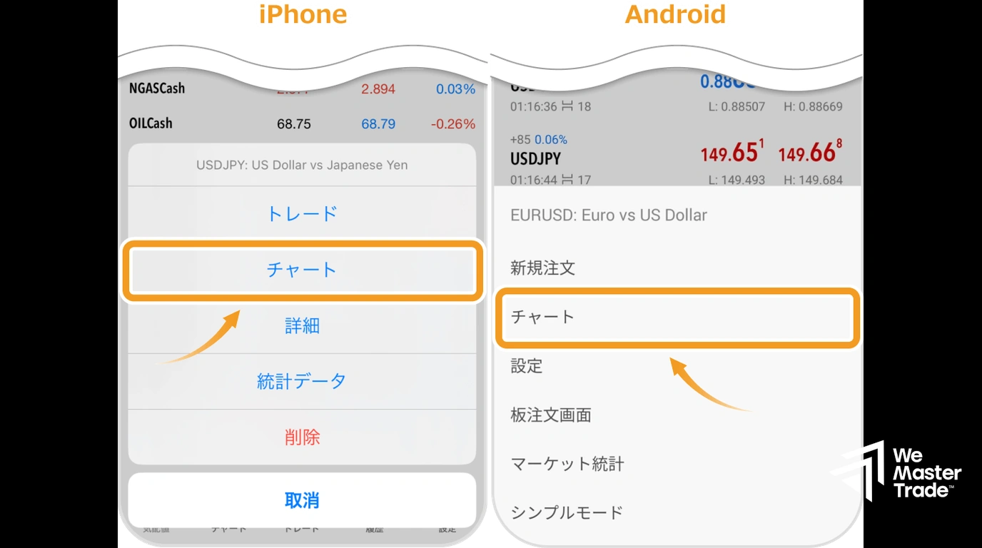 スマートフォン版MT5アプリでの口座ログイン画面