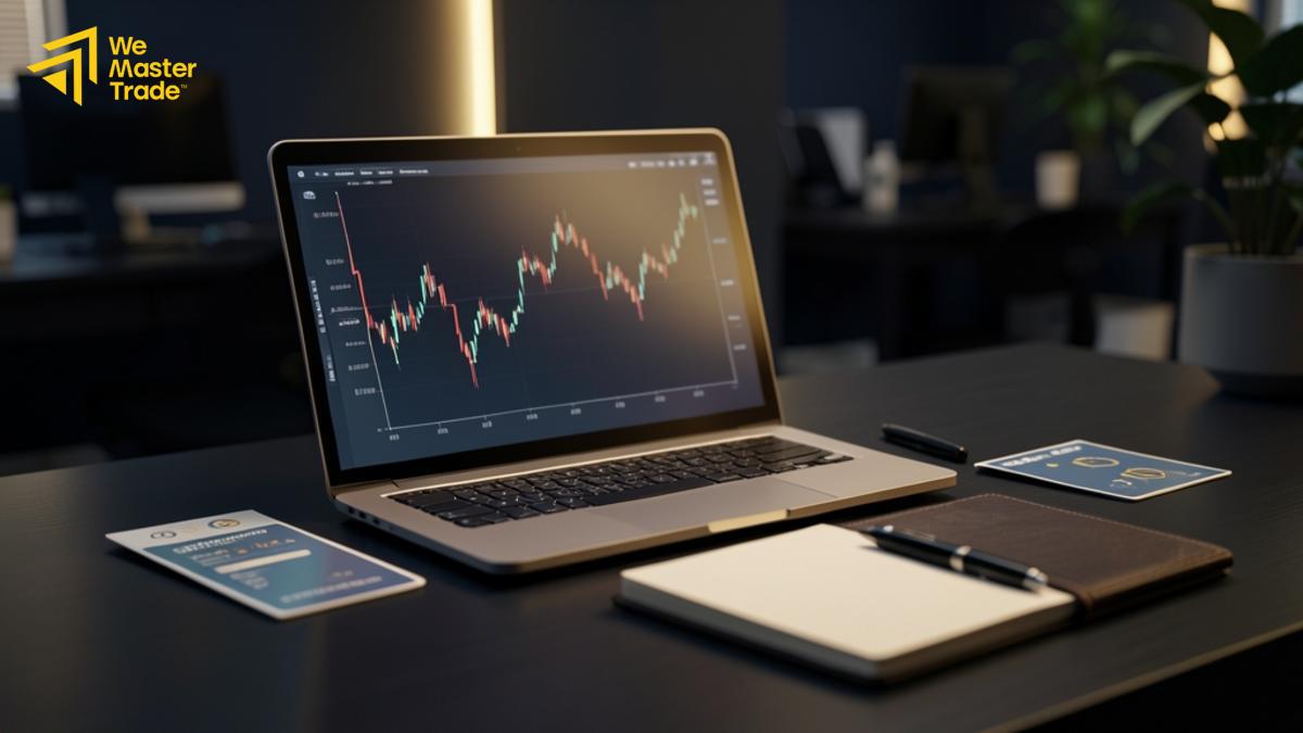 Trader menganalisis grafik untuk mengelola drawdown dan risk management pada akun funded