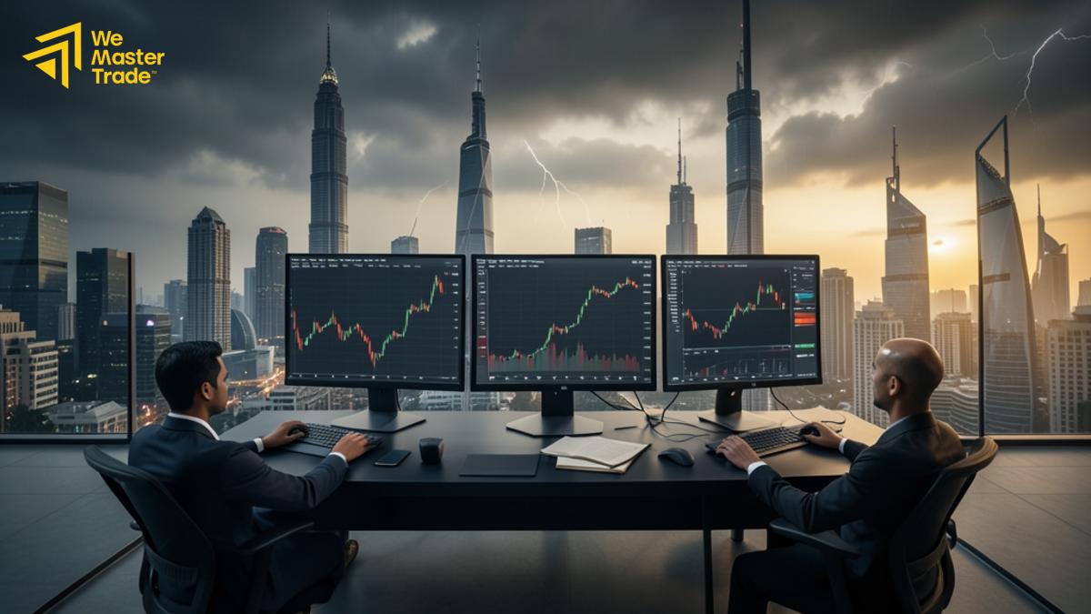 trader កំពុងវិភាគ support resistance និងកំណត់ Stop Loss លើ platform MT5