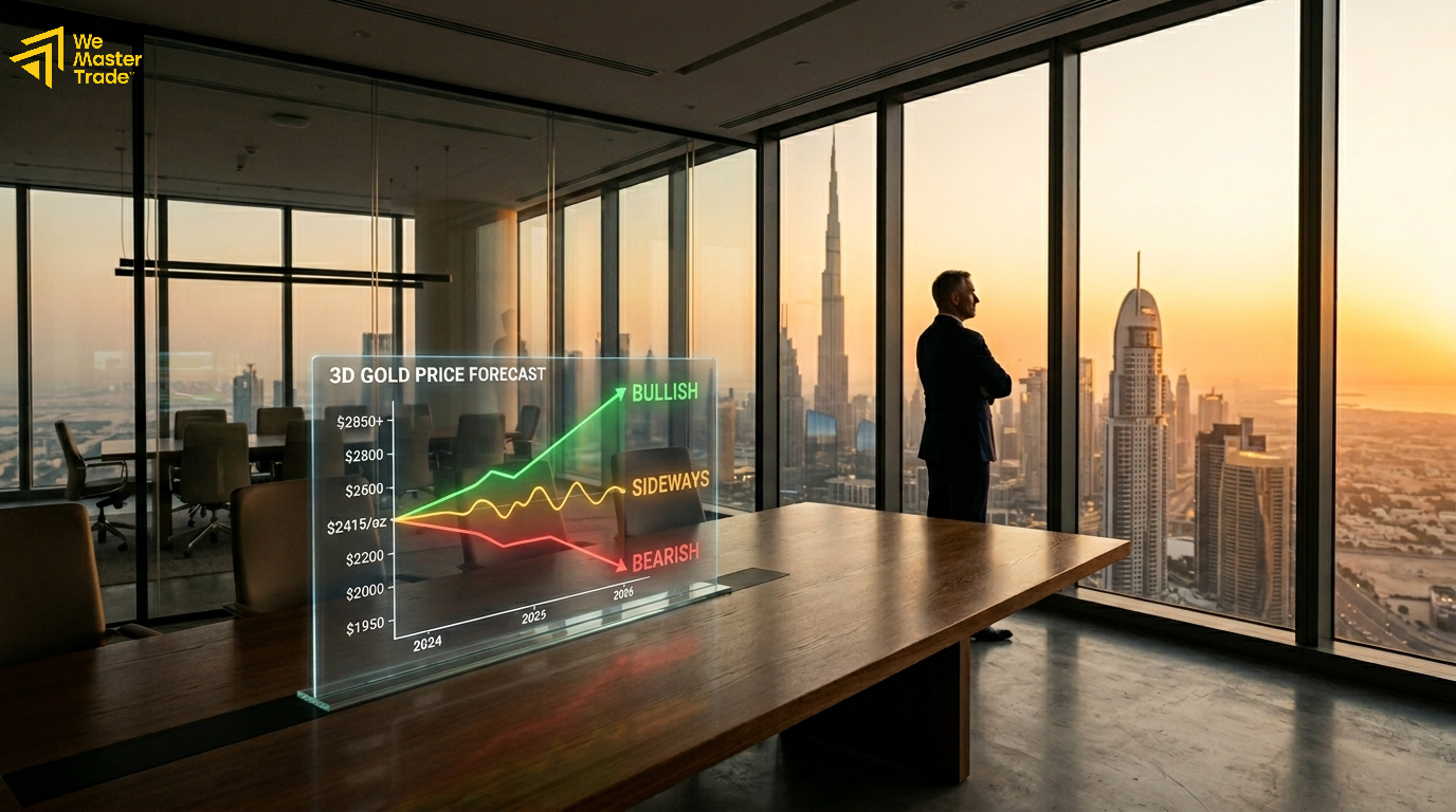 trader វិភាគសេណារីយ៉ូ gold forex forecast ឡើង ចុះ និង sideways សម្រាប់ XAU USD