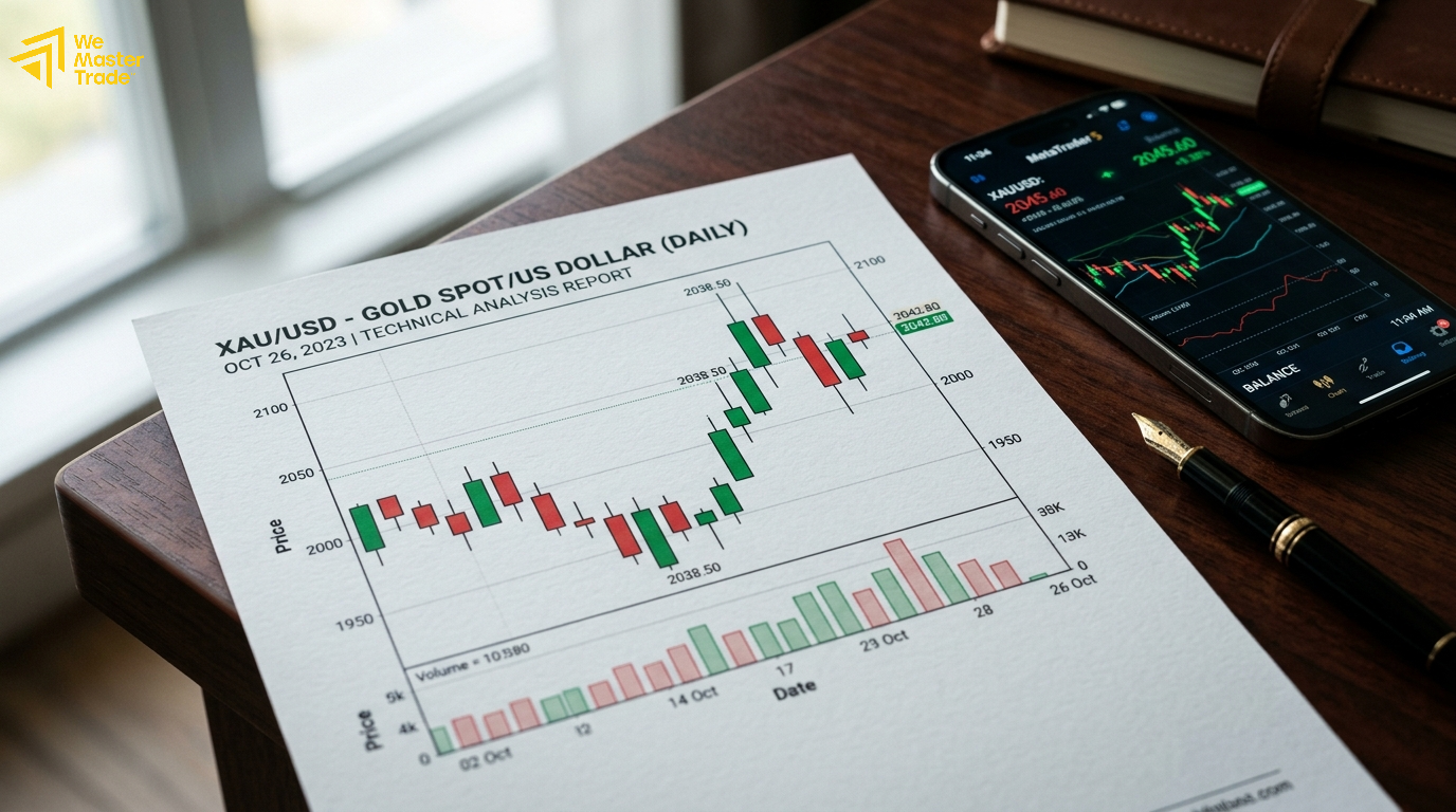 ក្រាហ្វ candlestick របស់ XAU USD បង្ហាញ candle bullish និង bearish ជាមួយ timeframe ផ្សេងៗ