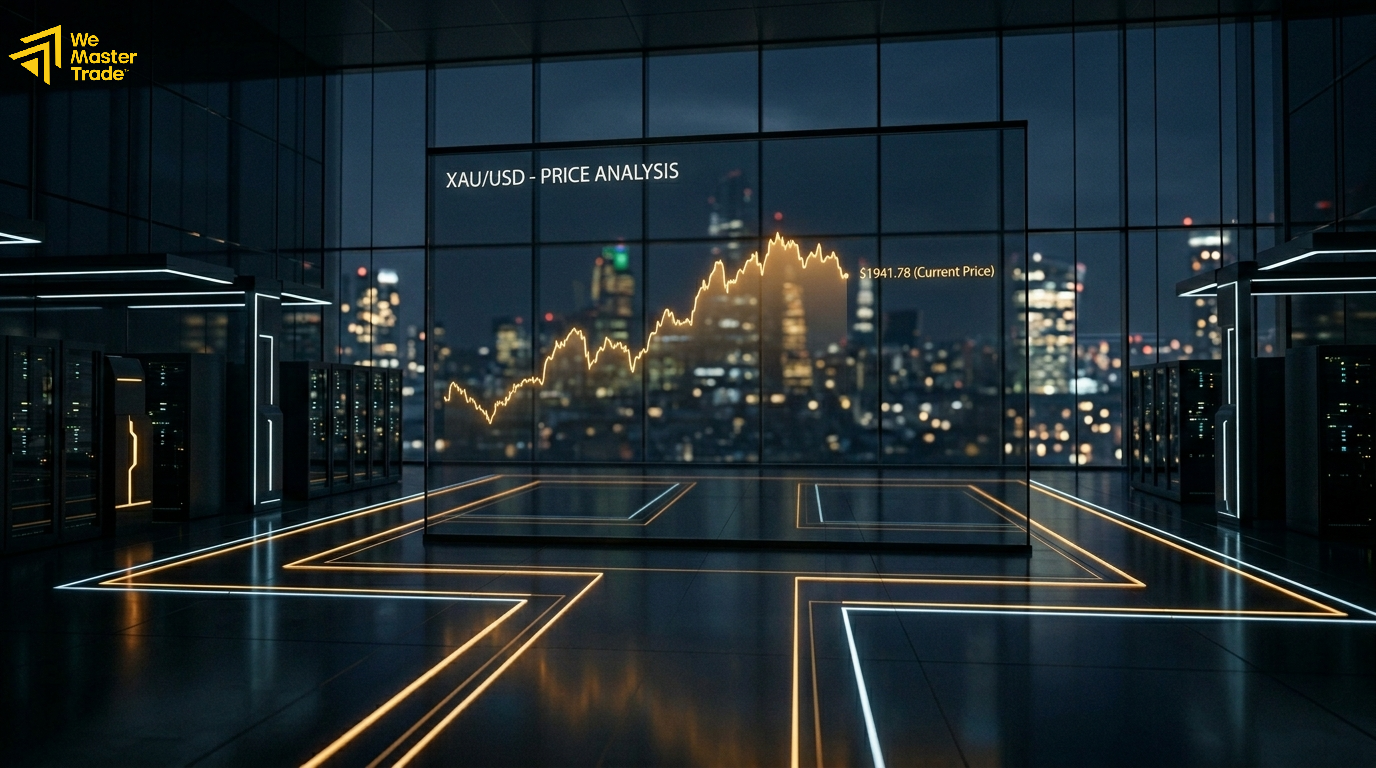 គំនូស chart វិភាគតម្លៃ XAU USD ជាមួយបន្ទាត់ support និង resistance ក្នុង