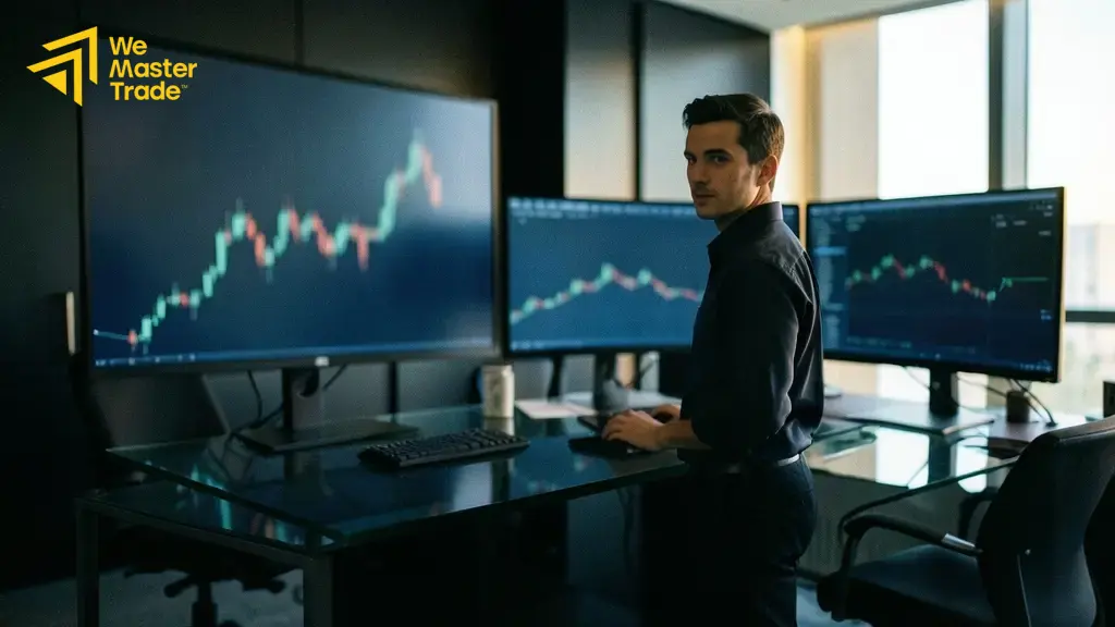 Prop Firm Copy Trading: Cara Kerja, Kelebihan, Risiko, dan Hal yang Perlu Dicek 1 Ilustrasi konsep prop firm copy trading yang menggabungkan copy trading dengan aturan prop firm