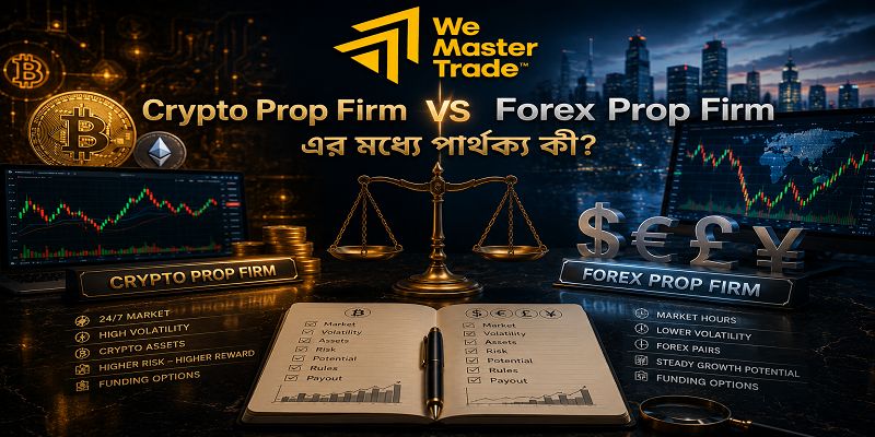 Crypto Prop Firm আর Forex Prop Firm-এর মধ্যে পার্থক্য কী?