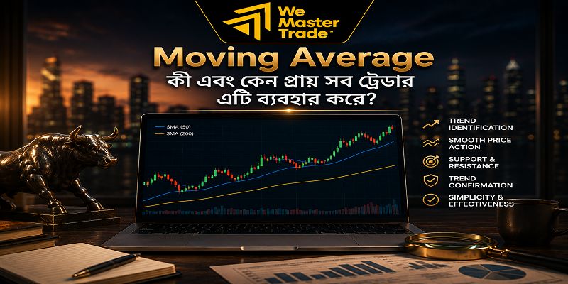 Moving Average (MA) কী? SMA, EMA, সেরা সেটিংস ও ট্রেডিংয়ে ব্যবহার করার সম্পূর্ণ গাইড 1 Moving Average কী এবং কেন প্রায় সব ট্রেডার এটি ব্যবহার করে?