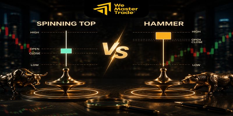 Spinning Top Candlestick Pattern: ফরেক্স ট্রেডিংয়ে ব্যবহার গাইড 5 Spinning Top বনাম Hammer: পার্থক্য কী?