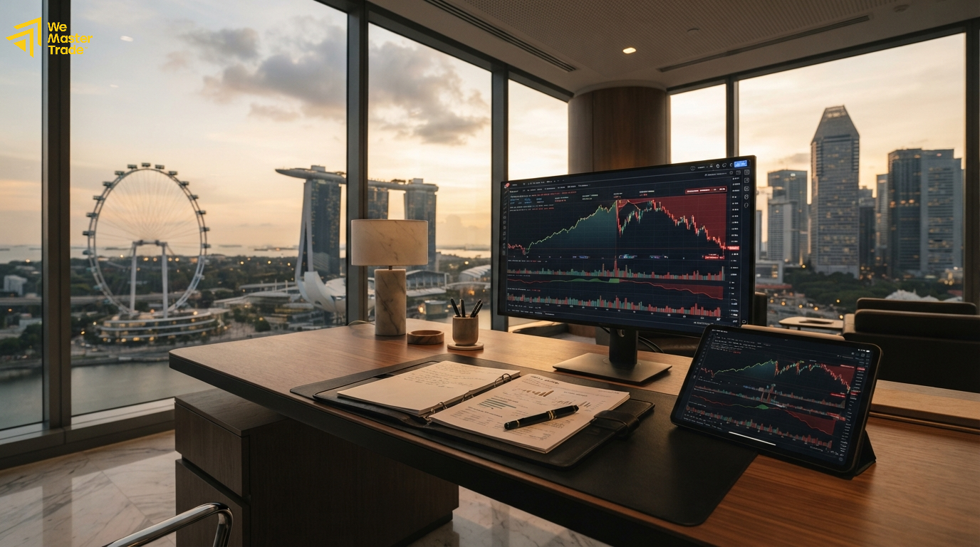 Risk Management Prop Firm: Cara Mengatur Risiko Saat Trading di Challenge dan Funded Account 1 Trader melakukan review mingguan performa dan drawdown pada akun funded prop firm