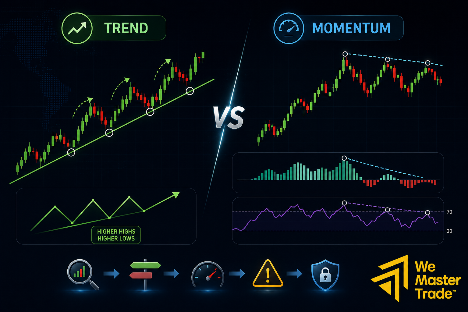 การวิเคราะห์แนวโน้มการเทรด ฉบับเทรดเดอร์มีพื้นฐาน 2 Trend กับ Momentum ต่างกันอย่างไร