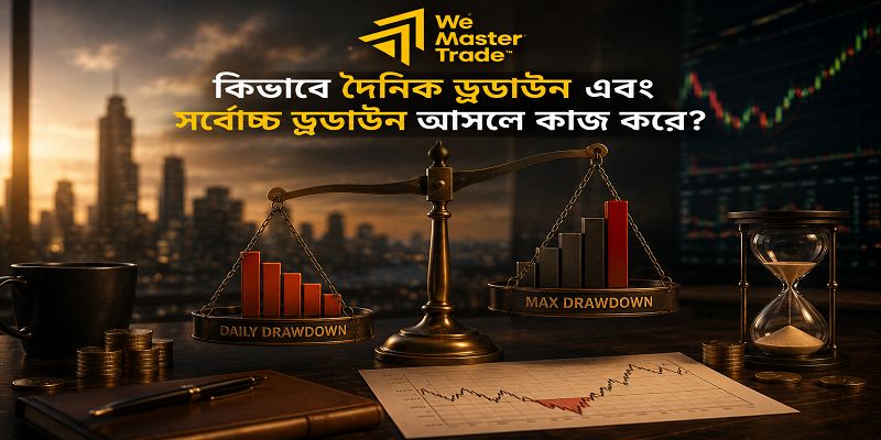 Prop Firm Risk Management Guide: কীভাবে স্মার্ট রিস্ক ম্যানেজমেন্ট আপনাকে Prop Firm Challenge পাস করতে সাহায্য করে 3 কিভাবে দৈনিক ড্রডাউন এবং সর্বোচ্চ ড্রডাউন আসলে কাজ করে?