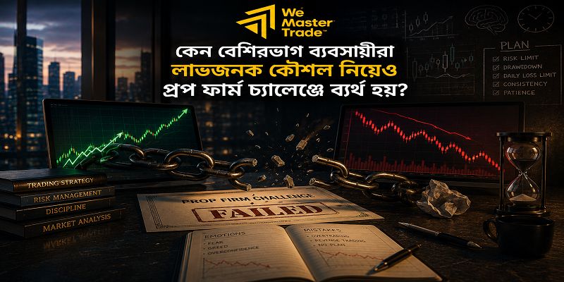 Prop Firm Risk Management Guide: কীভাবে স্মার্ট রিস্ক ম্যানেজমেন্ট আপনাকে Prop Firm Challenge পাস করতে সাহায্য করে 1 কেন বেশিরভাগ ব্যবসায়ীরা লাভজনক কৌশল নিয়েও প্রপ ফার্ম চ্যালেঞ্জে ব্যর্থ হয়?