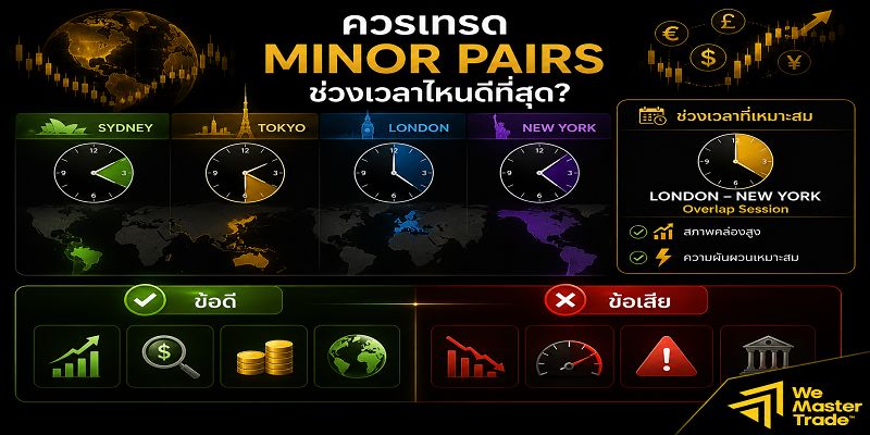 Minor Pairs คืออะไร? รู้จักคู่เงินรอง Forex พร้อมวิธีเลือกคู่ที่เหมาะกับการเทรด 3 ควรเทรด Minor Pairs ช่วงเวลาไหนดีที่สุด?