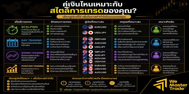 คู่หลัก Forex (Major Currency Pairs) คืออะไร? คู่เงินไหนเหมาะสำหรับมือใหม่ที่สุด 3 คู่เงินไหนเหมาะกับสไตล์การเทรดของคุณ?