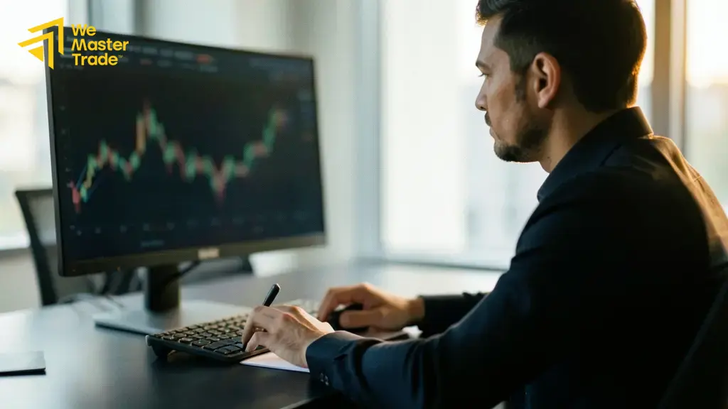 Prop Firm Forex: Pengertian, Cara Kerja, dan Hal yang Perlu Diperhatikan 1 Ilustrasi trader menganalisis konsep prop firm forex