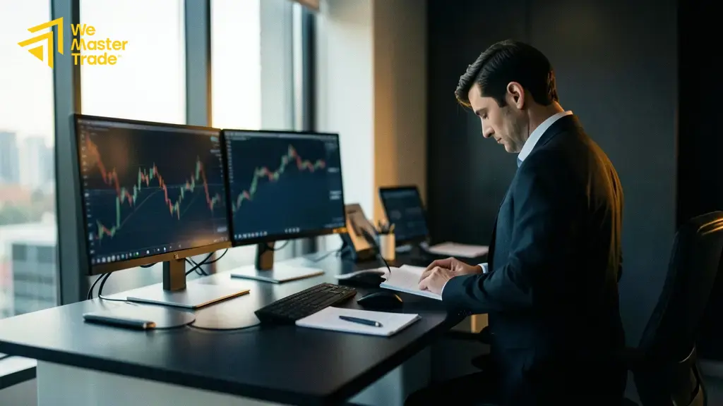 Prop Firm Forex: Pengertian, Cara Kerja, dan Hal yang Perlu Diperhatikan 2 Trader mengevaluasi risiko dan aturan challenge prop firm