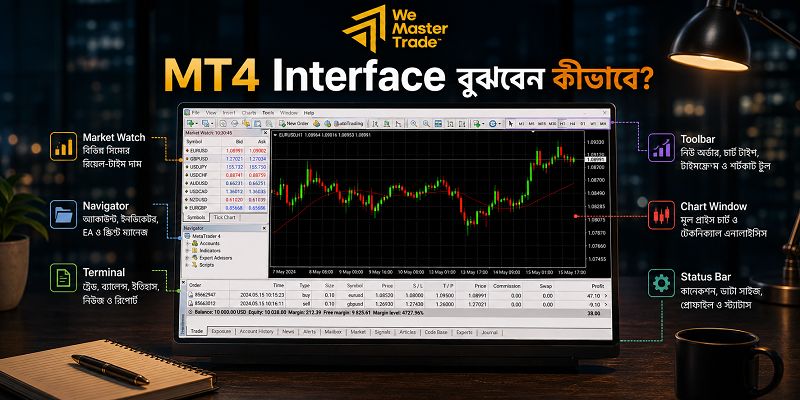 How to Use MT4: বাংলাদেশি ট্রেডারদের জন্য সম্পূর্ণ গাইড 2 MT4 Interface বুঝবেন কীভাবে?