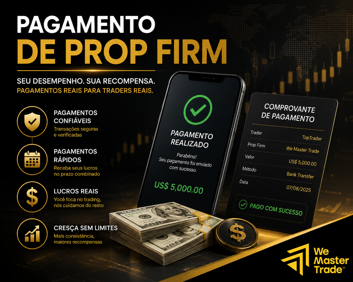 Pagamento de Prop Firm: Como Funciona, Regras de Payout e Como Receber no Brasil 1 Pagamento de Prop Firm