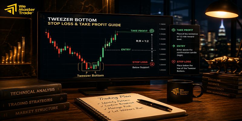 Tweezer Bottom কী? Pattern শনাক্ত ও Trade করার কৌশল 3 Tweezer Bottom-এ Stop Loss এবং Take Profit কোথায় রাখবেন?