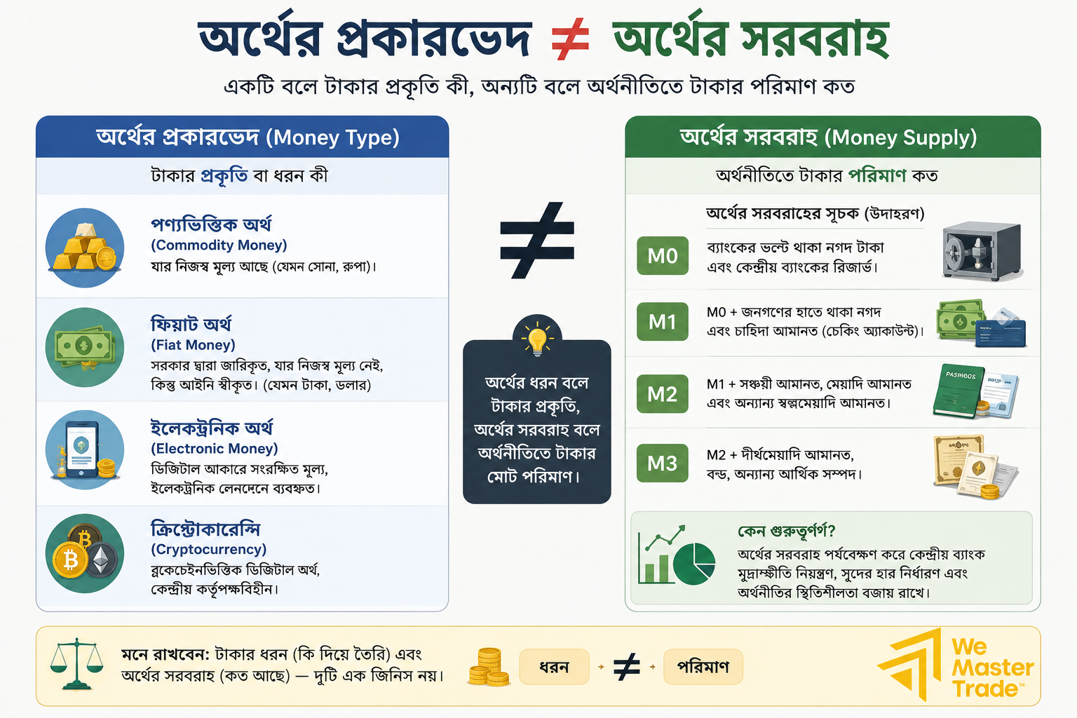 Types of Money: অর্থের বিভিন্ন ধরন ও তাদের পার্থক্য 2 অর্থের প্রকারভেদ বনাম অর্থের সরবরাহ