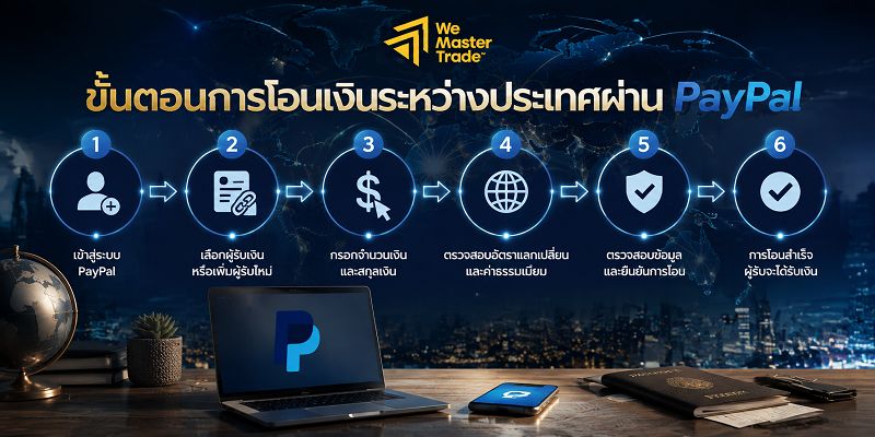ขั้นตอนการโอนเงินระหว่างประเทศผ่าน PayPal