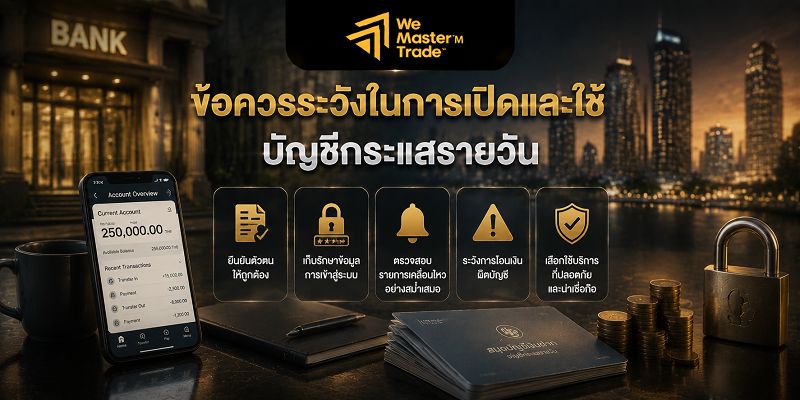ประเภทบัญชีกระแสรายวันในประเทศไทย มีอะไรบ้าง? คู่มือเลือกบัญชีให้เหมาะกับการใช้งาน 3 ข้อควรระวังในการเปิดและใช้บัญชีกระแสรายวัน