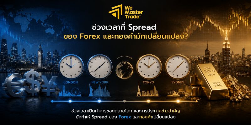 ช่วงเวลาที่ Spread ของ Forex และทองคำมักเปลี่ยนแปลง