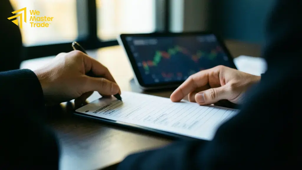 Komponen indikator MACD berupa garis DIF, garis DEA, histogram, dan garis nol di bawah grafik harga